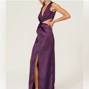 ONE33Social Dress Cutout Maxi Dress in Eggplant Purple